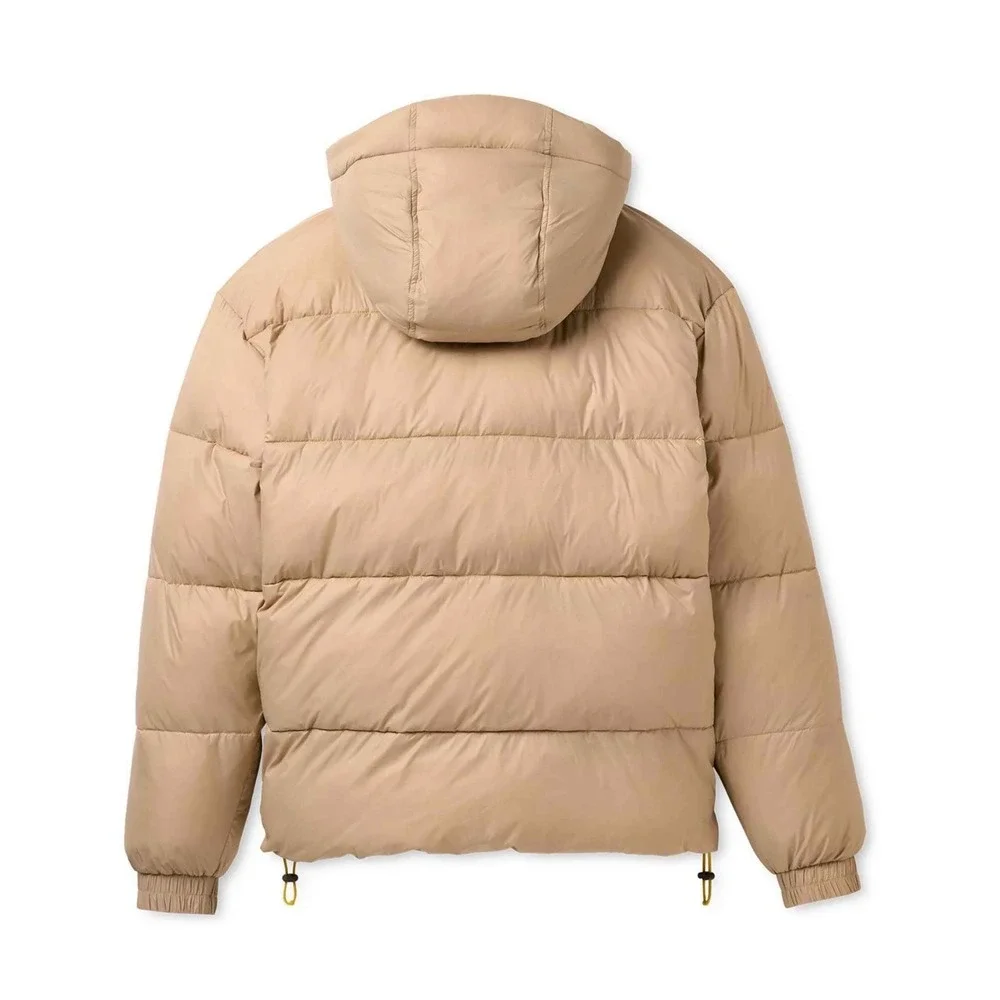 UGG XAYDEN UGGBRAID Puffer Jacket‎ Mens Tan Sand Sherpa Lined Hooded Coat Large